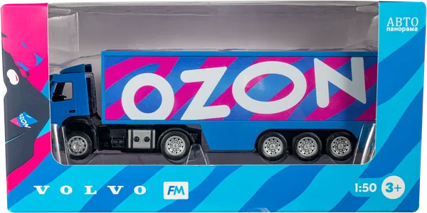 Изображение Машина 1:50 свет,звук Автопанорама вольво озон синяя Чхенджен Интернешнл к/у, 1 шт
