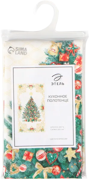 Изображение Полотенце 40*73см для кухни Этель рождество золотистое Уральская Мануфактура м/у, 1 шт