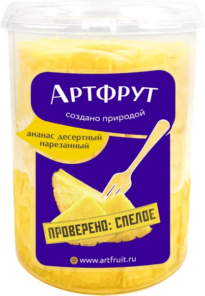 Изображение Плод свежий Артфрут ананас нарезанный кольца  пл/ведро, 500 г