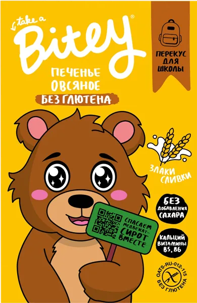 Изображение Печенье овсяное без глютена Байт злаки сливки Биофудлаб кор, 60 г