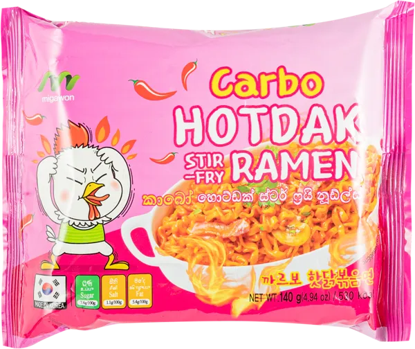 Изображение Лапша быстрого приготовления Мигавон Хот Дак рамен стир фрай карбонара Мигавон м/у, 140 г