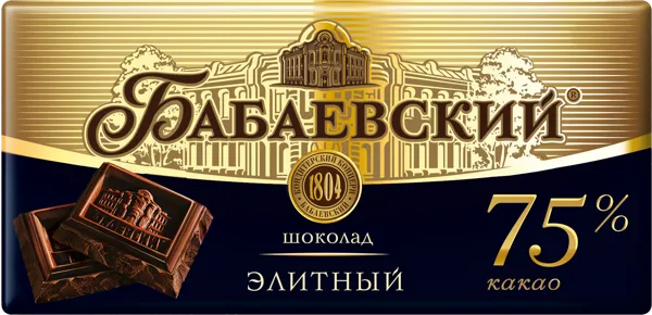 Изображение Шоколад горький 75% Элитный ОК Бабаевский м/у, 150 г