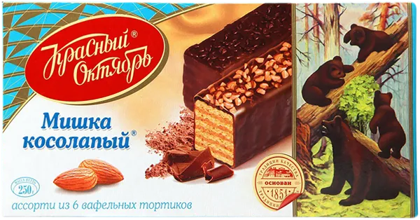 Изображение Торт вафельный Мишка косолапый ОК Красный Октябрь кор, 220 г