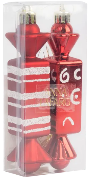 Изображение Подвеска 12см пластик Анна Лафарг конфета красная Анна Лафарг , 2 шт