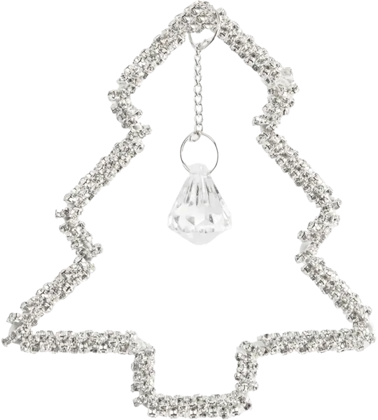 Изображение Подвеска 12см пластик Анна Лафарг елка серебристая Анна Лафарг , 1 шт