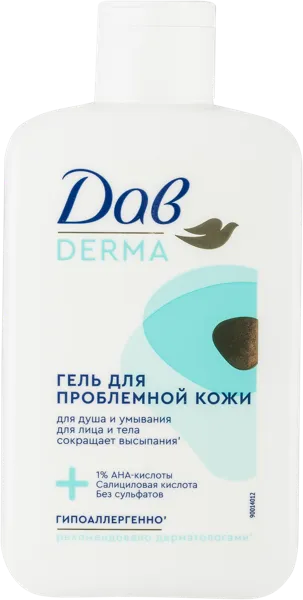 Изображение Гель для душа Дав дерма гипоаллергенный АрнестЮниРусь ООО п/у, 280 мл