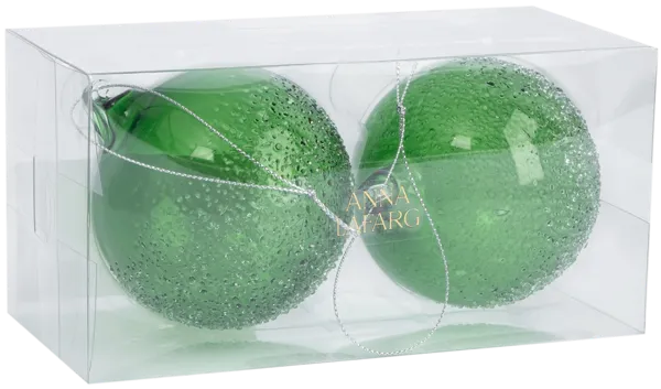 Изображение Шар 8см стекло Анна Лафарг зеленый изморозь Анна Лафарг п/у, 2 шт