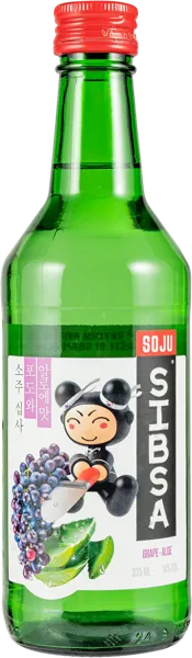 Изображение Спиртной напиток 14% Соджу Сибса виноград-алоэ Рузский Купажный завод с/б, 0,375 л