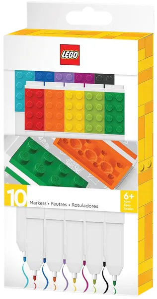 Изображение Маркеры цветные Лего классик гелевые Гонконг Лтд п/у, 10 шт