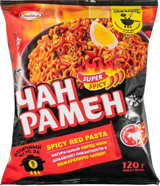 Изображение Лапша быстрого приготовления Доширак Чан Рамен супер острая Доширак м/у, 120 г