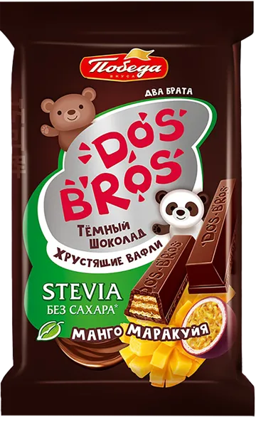 Изображение Конфета вафельная без сахара Победа Дос Брос манго маракуйя в темн шок Победа м/у, 37 г