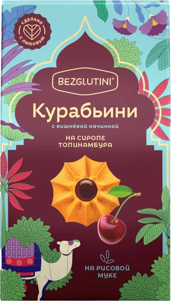 Изображение Печенье без сахара Безглютини Курабьини вишня Фабрика Вкусов к/у, 85 г