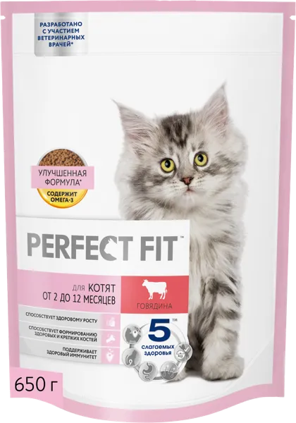 Изображение Корм для котят Перфект Фит говядина Марс м/у, 650 г