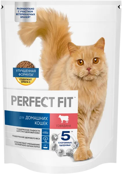 Изображение Корм для домашних кошек Перфект Фит говядина Марс м/у, 650 г
