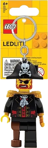 Изображение Брелок с фонариком для ключей Лего капитан кирпичная борода Айкью Хонг к/у, 1 шт