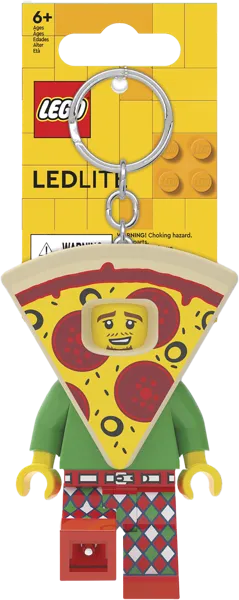 Изображение Брелок с фонариком для ключей Лего человек пицца Айкью Хонг к/у, 1 шт