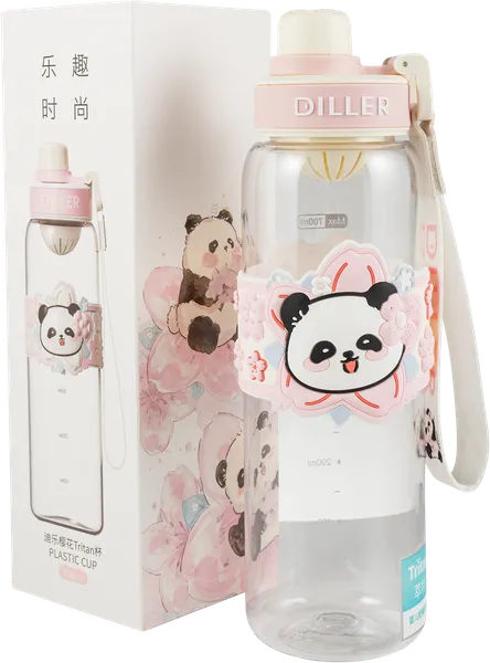 Изображение Бутылка 700мл пластик Диллер панда с подвеской Диллер , 1 шт