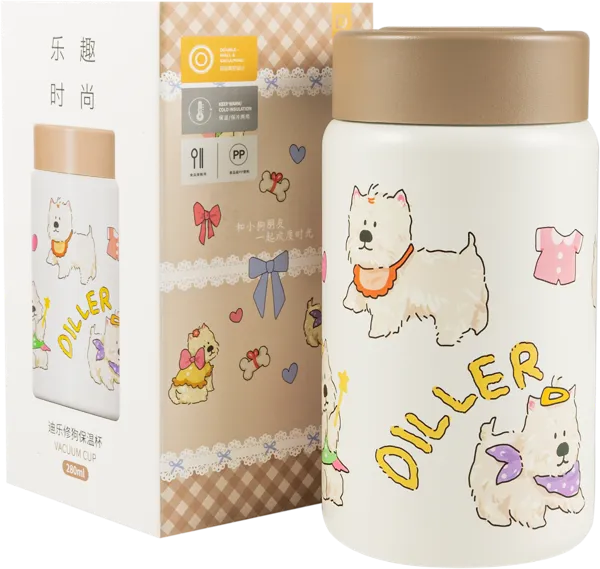 Изображение Термос 280мл стальной Диллер щенки Диллер кор, 1 шт