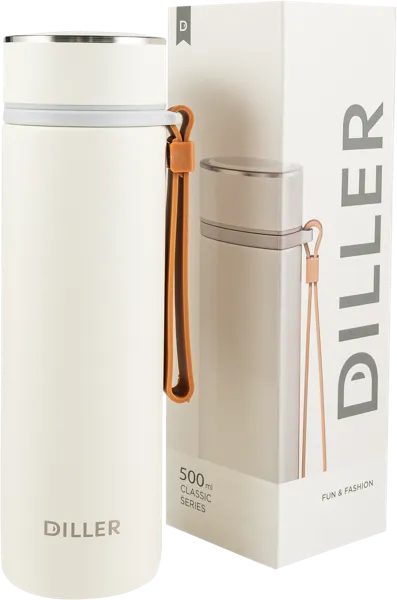 Изображение Термос 500мл стальной Диллер с отсеком для чая Диллер кор, 1 шт