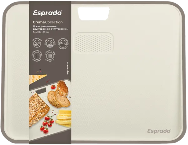 Изображение Доска 34*28см разделочная Эспрадо крема пластик Эспрадо м/у, 1 шт