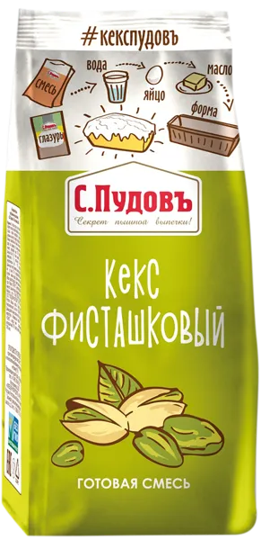 Изображение Смесь для выпечки С.Пудовъ кекс фисташковый Хлебзернопродукт м/у, 300 г