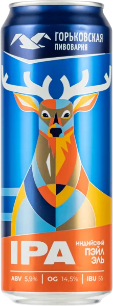 Изображение Пиво светлое ИПА эль 5,9% н/ф Горьковская Пивоварня индийский пэйл эль Горьковская Пивоварня ж/б, 0,45 л