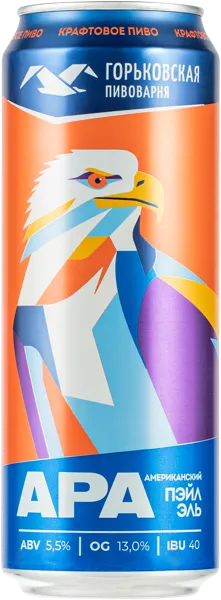 Изображение Пиво светлое АПА эль 5,5% н/ф Горьковская Пивоварня американский пэйл эль Горьковская Пивоварня ж/б, 0,45 л