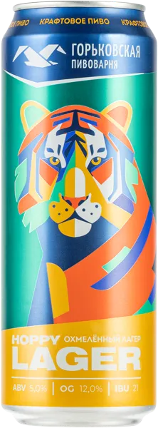 Изображение Пиво светлое Лагер 5,0% Горьковская Пивоварня хоппи лагер Горьковская Пивоварня ж/б, 0,45 л