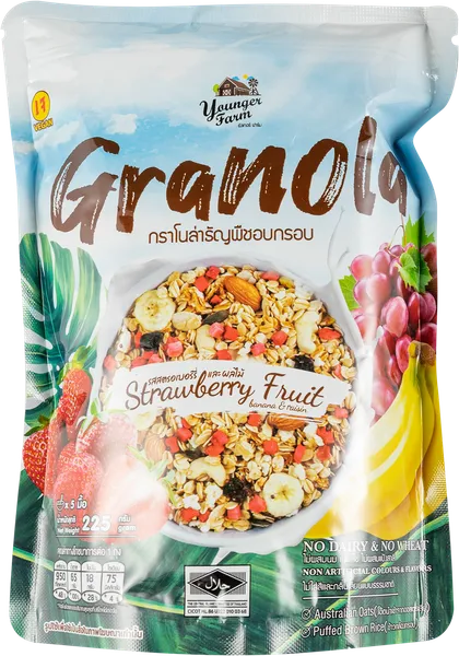 Изображение Гранола Янгер Фарм клубника фрукты Тай Янгер Фарм м/у, 225 г