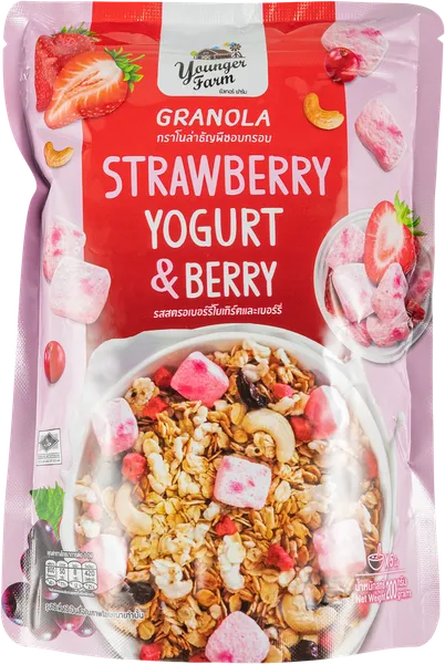Изображение Гранола Янгер Фарм клубничный йогурт ягоды Тай Янгер Фарм м/у, 200 г