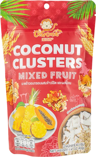 Изображение Чипсы кокосовые Криспконат с сушеными фруктами Джиди Фуд м/у, 40 г