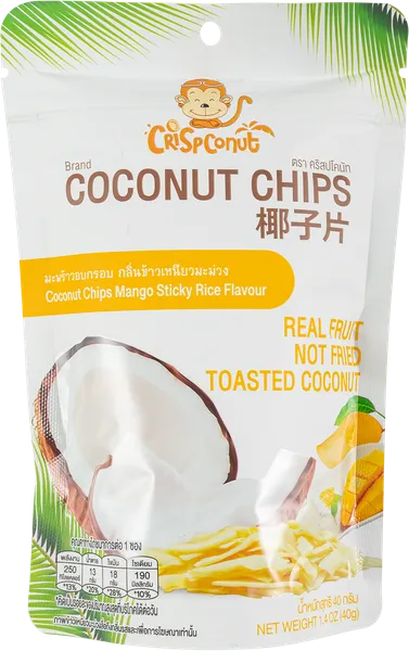 Изображение Чипсы кокосовые Криспконат манго Джиди Фуд м/у, 40 г