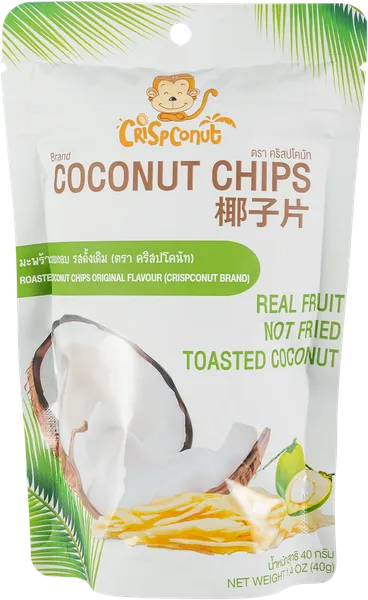 Изображение Чипсы кокосовые Криспконат оригинальные Джиди Фуд ж/б, 40 г
