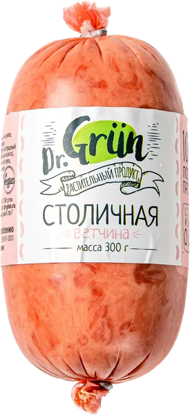 Изображение Ветчина ВЕГАН Доктор Грюн столичная Гринбро ООО в/у, 300 г