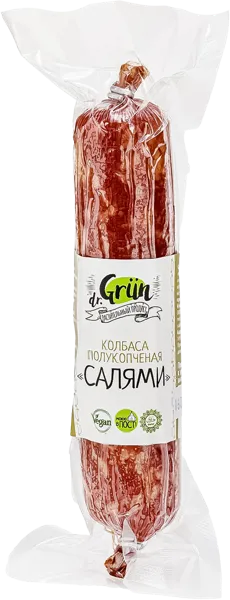 Изображение Колбаса ВЕГАН Доктор Грюн салями п\к Гринбро ООО в/у, 200 г
