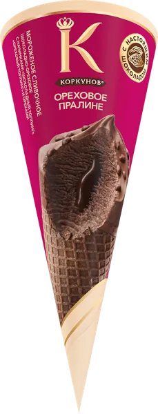 Изображение Мороженое в вафельном рожке Коркунов ореховое пралине Арнест ЮниРусь ООО м/у, 68 г