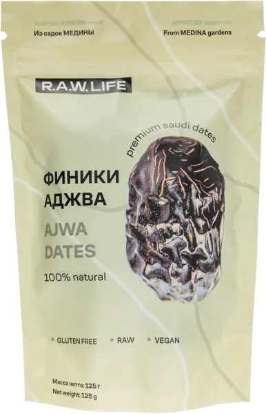 Изображение Финики сушеные Рав лайф аджва РоуЛайф м/у, 125 г