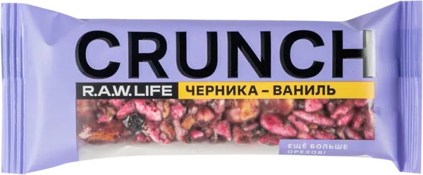 Изображение Батончик ореховый без сахара Рав лайф черника ваниль РоуЛайф м/у, 30 г
