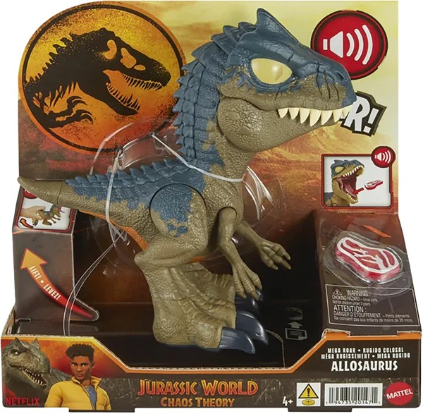 Изображение Фигурка 20см свет,звук Джурассик ворлд аллозавр мега рев Маттэл к/у, 1 шт