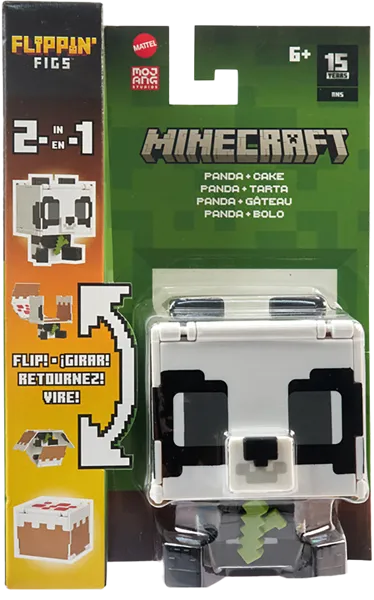 Изображение Фигурка 9см Майнкрафт панда флиппин фигс 2в1 Маттэл к/у, 1 шт