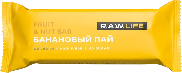 Изображение Батончик фруктово-ореховый Рав лайф банановый пай РоуЛайф , 47 г