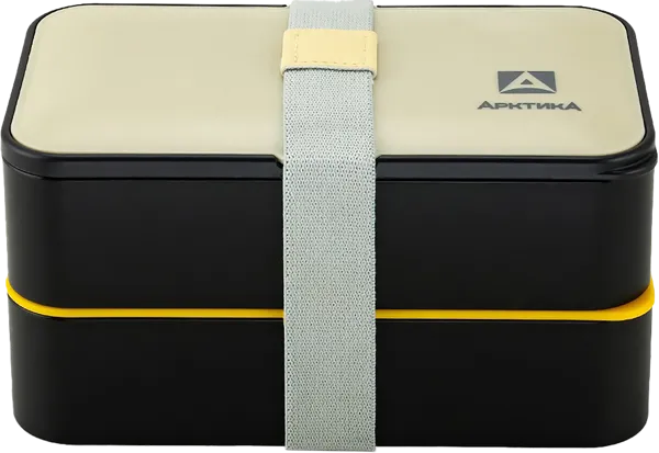 Изображение Контейнер 1,2л для ланча Арктика черный 2 уровня +приборы ТД Арктика кор, 1 шт