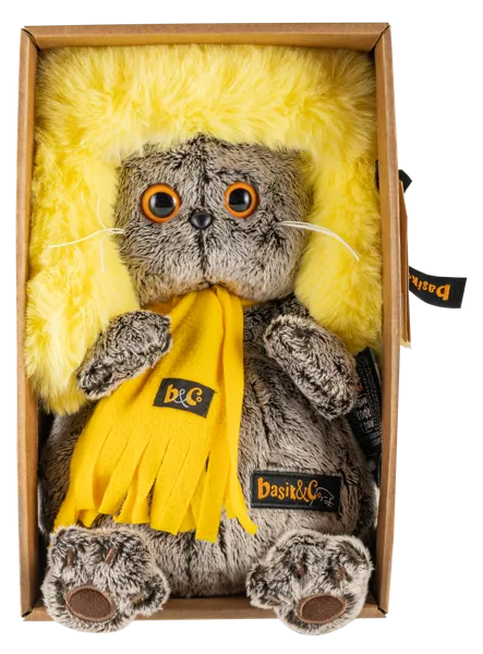 Изображение Мягкая игрушка 25см Будибаса басик в желтой шапке МПП ООО , 1 шт