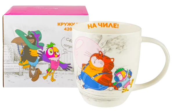Изображение Кружка 420мл фарфор Союзмультфильм попугай кеша Хуасин Сирэмик к/у, 1 шт