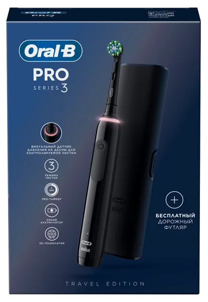 Изображение Зубная щетка электрическая Орал-би про 3 D505.513.3X черная Проктер Энд Гэмбл к/у, 1 шт