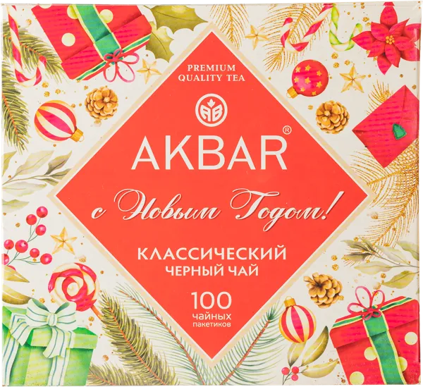 Изображение Набор Чая черный в пакетиках Акбар классический Яковлевская чаеразвесочна кор, 100*2 г