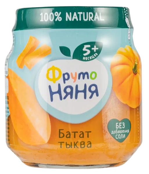 Изображение Пюре с 5 мес Фрутоняня батат тыква Прогресс с/б, 110 г