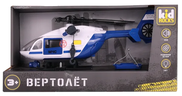 Изображение Вертолет 1:12 свет, звук Кид рокс синий Кид рокс к/у, 1 шт