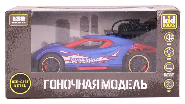 Изображение Машина 1:32 с паром Кид рокс гоночная Кид рокс к/у, 1 шт