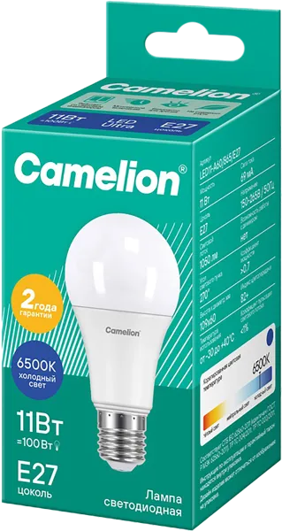 Изображение Лампочка 11Вт Е27 6500К Камелион светодиодная груша Литарк Лайтинг Электроник кор, 1 шт